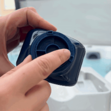 Blue mineral cartridge dial set to 6